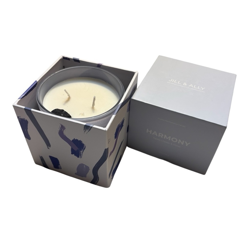 NEW Jill & Ally Harmony Candle Agate Crystal Manifestation Cedar Violet Scented - Picture 3 of 16